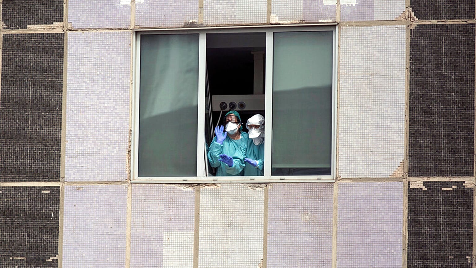 Krankenhauspersonal in Madrid, 18. März