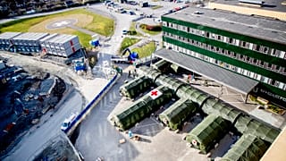 İsveç'in Gothenburg kentinde koronavirüsle mücadele için ordunun kurduğu sahra hastanesi