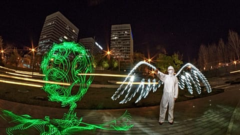 Lichtkunst als Dank an Mediziner