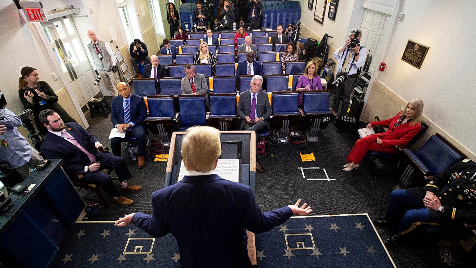President Donald Trump speaks about the coronavirus