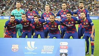 صورة جماعية خلال نصف نهائي كأس السوبر الإسباني لنادي برشلونة