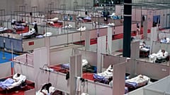A temporary field hospital for COVID-19 patients in Madrid