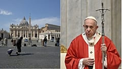 The pope delivered a Palm Sunday to a near empty St Peter's Basilica