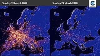 These images show how flights over European air space have plummeted amid the coronavirus lockdowns