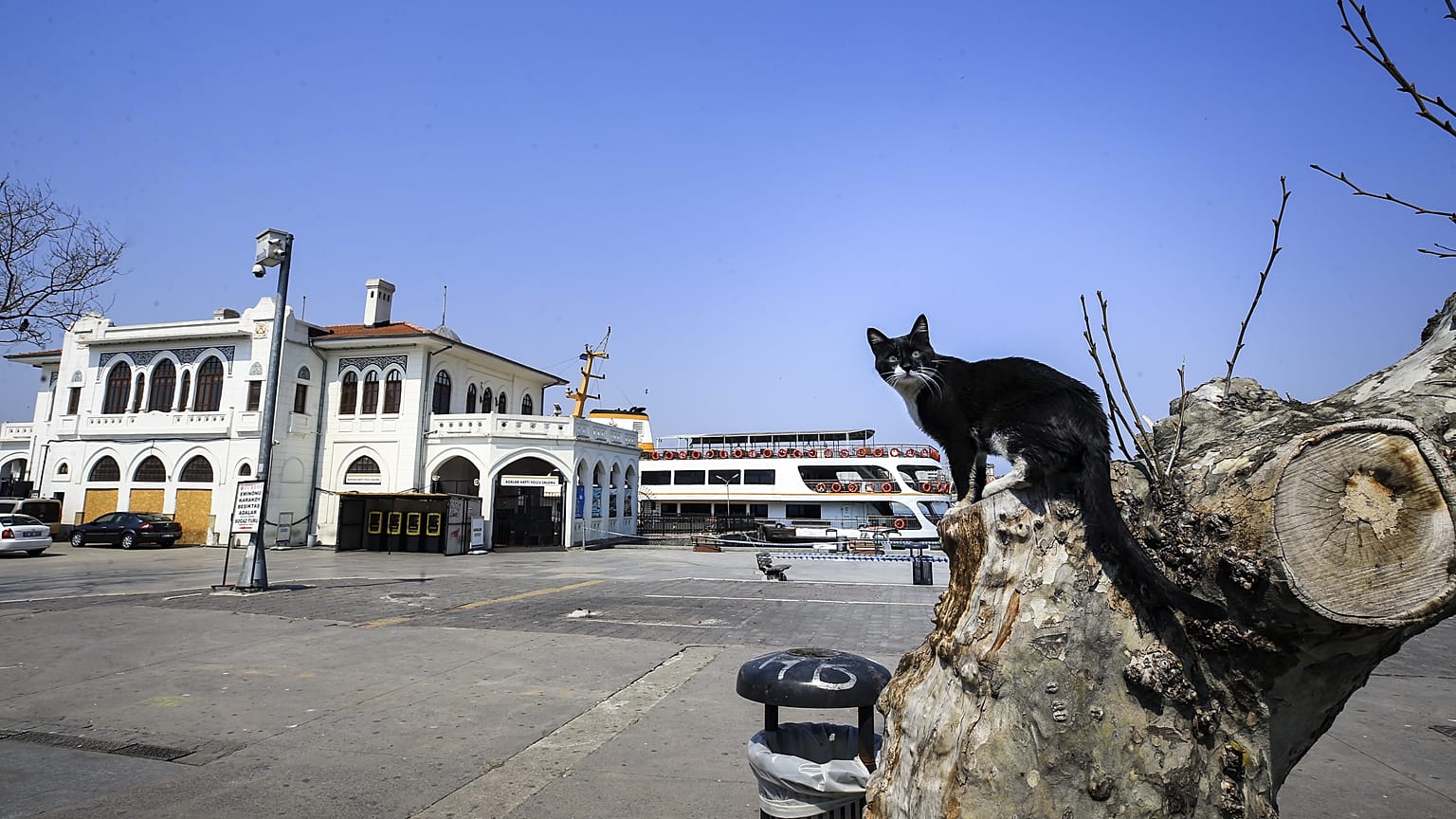 İstanbul'un Kadıköy sahili, sokağa çıkma yasağının ilk gününde sakin