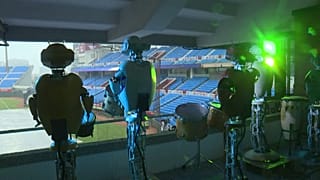Robot drummers and posters take to the stands for Taiwan's baseball season