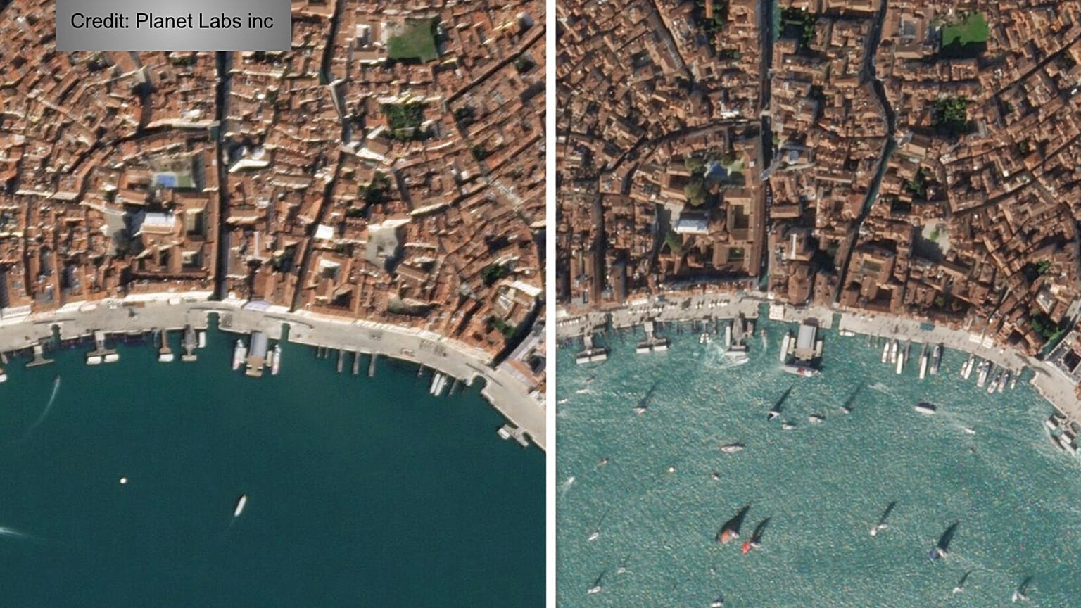 Interactive: World sites pictured from space before and after lockdown