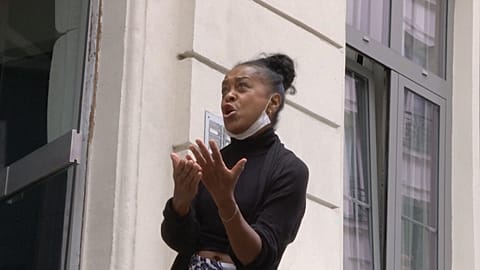 Watch: In Paris, an opera singer treats her neighbours to an Easter show