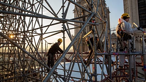 The works at Notre-Dame de Paris in December 2019