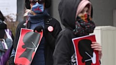 Pro-choice campaigners protest in Poland