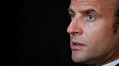 French President Emmanuel Macron near Paris on April 7, 2020. 