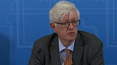 General Director of Sweden's Public Health Agency Johan Carlson speaking at a press confence in Stockholm. April 17, 2020.
