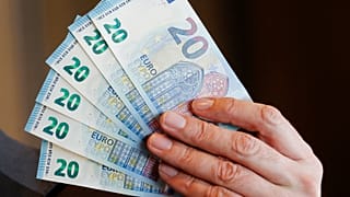 New 20 Euro bank notes are displayed in Frankfurt, Germany, Wednesday, March 4, 2015