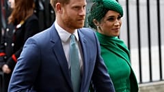 Britain's Harry and Meghan the Duke and Duchess of Sussex arrive to attend the annual Commonwealth Day service at Westminster Abbey in London, Monday, March 9, 2020. 