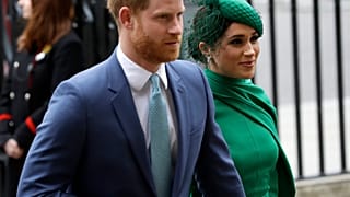Britain's Harry and Meghan the Duke and Duchess of Sussex arrive to attend the annual Commonwealth Day service at Westminster Abbey in London, Monday, March 9, 2020. 