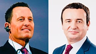 Richard Grenell amerikai diplomata és Alban Kurti, Koszovó ügyvivő miniszterelnöke