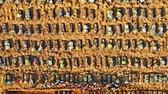 Una vista dall'alto delle fosse comuni al cimitero Nossa Senhora Aparecida di Manaus, 21/04/20