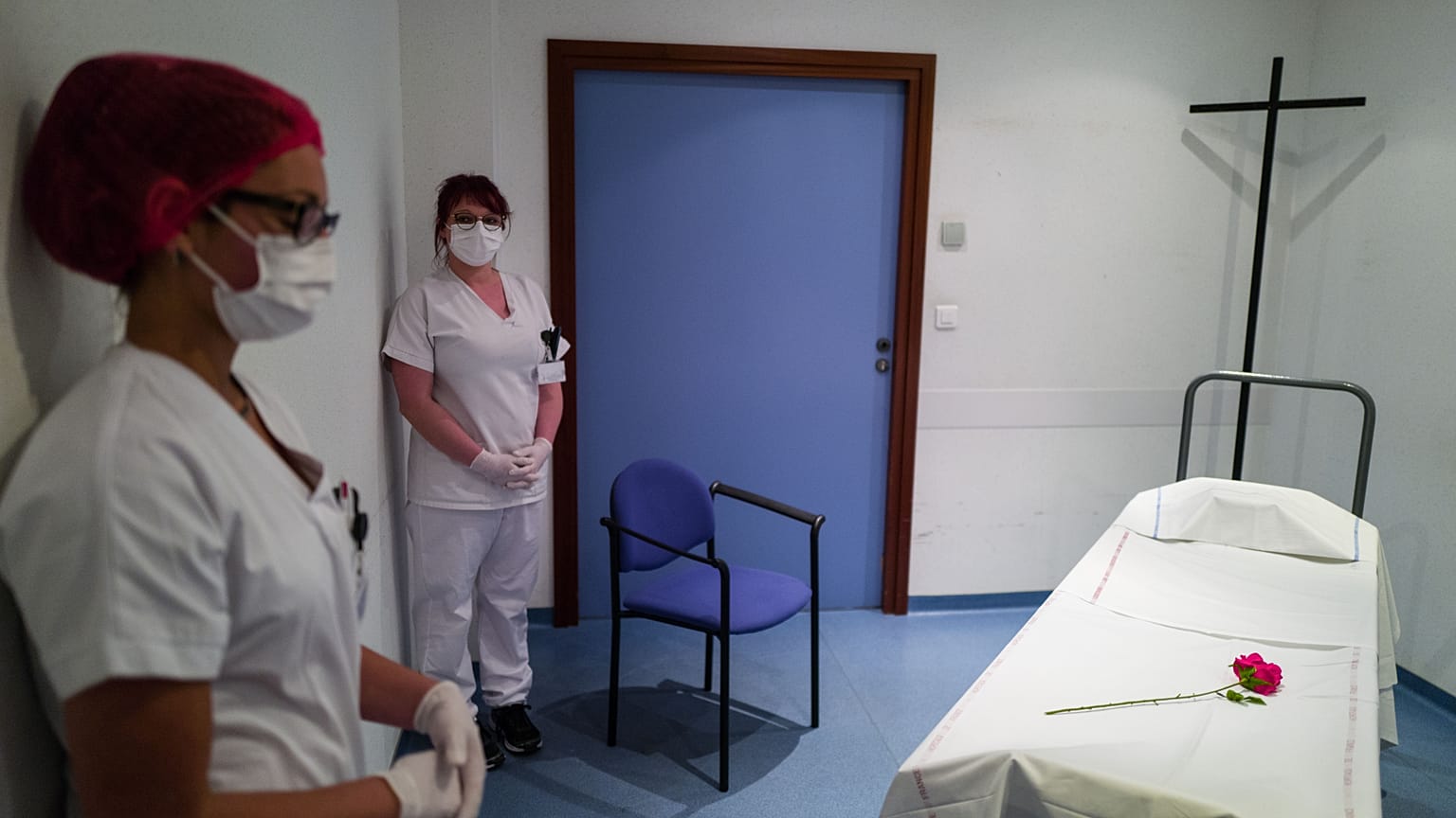 La morgue de l'hôpital Emile Muller à Mulhouse - département du Haut-Rhin - le 22 avril 2020