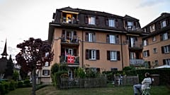 Moldavian violin solist Alexandra Conunova as she plays a concert from her balcony