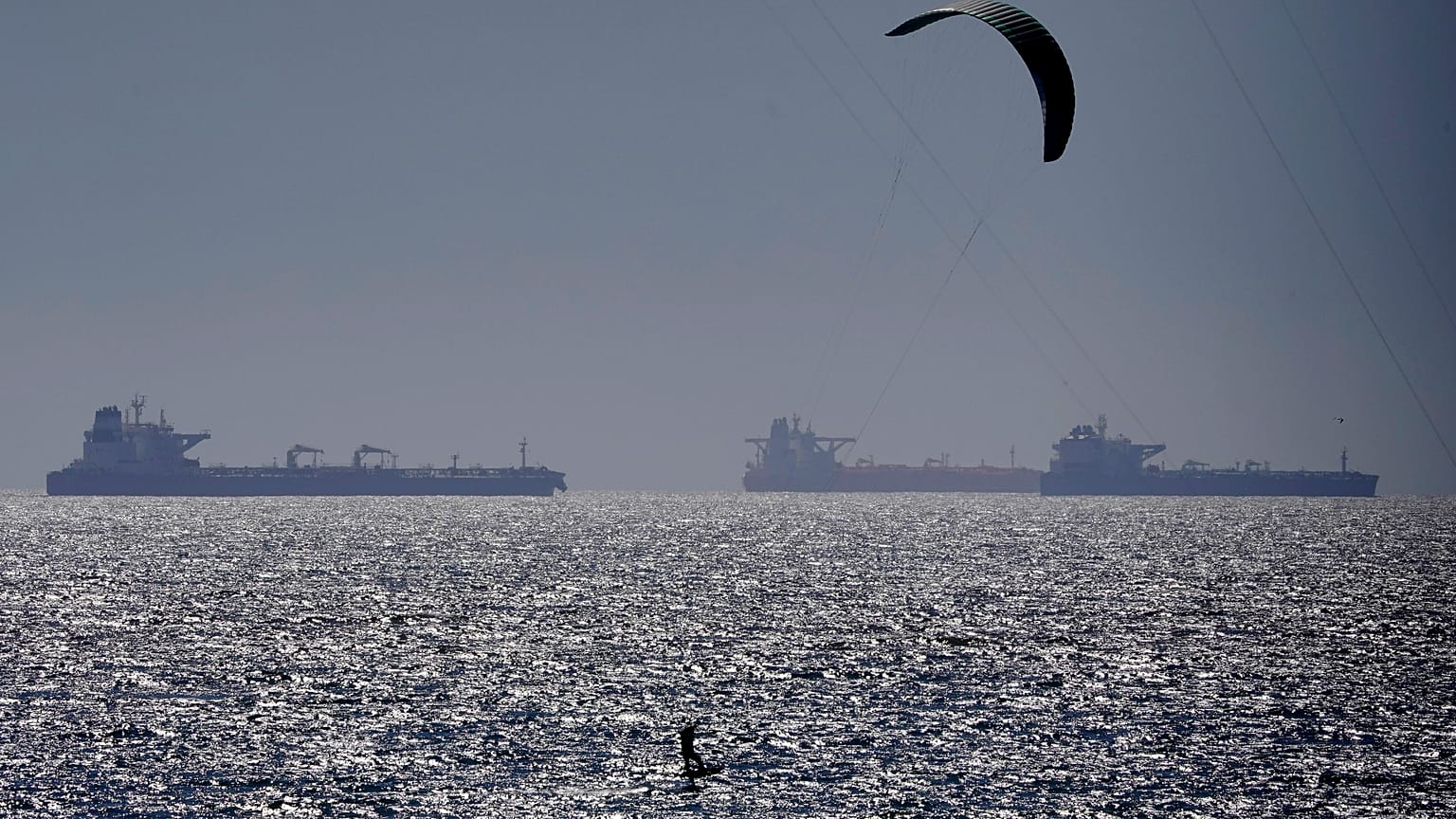 Petroleros anclados en la bahía de San Francisco