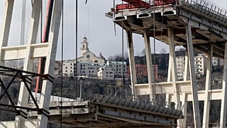 The remainder of the bridge was demolished last year following a deadly partial collapse