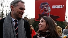 Zdenek Hrib at ceremony to rename a Prague square after Boris Nemtsov