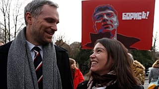 Zdenek Hrib at ceremony to rename a Prague square after Boris Nemtsov