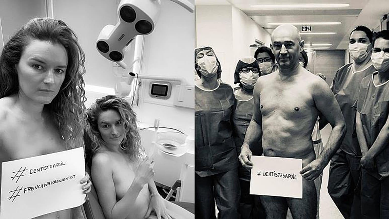 Fransa'da diş hekimleri, kişisel koruyucu malzeme ihtiyacına dikkati çekmek için sosyal medyada çıplak fotoğraflarını  paylaşıyor