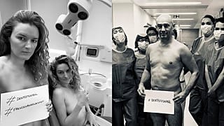 Fransa'da diş hekimleri, kişisel koruyucu malzeme ihtiyacına dikkati çekmek için sosyal medyada çıplak fotoğraflarını  paylaşıyor