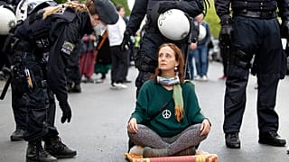 Friedlicher (aber illegaler) Mai-Protest in Berlin, 1. Mai 2020.
