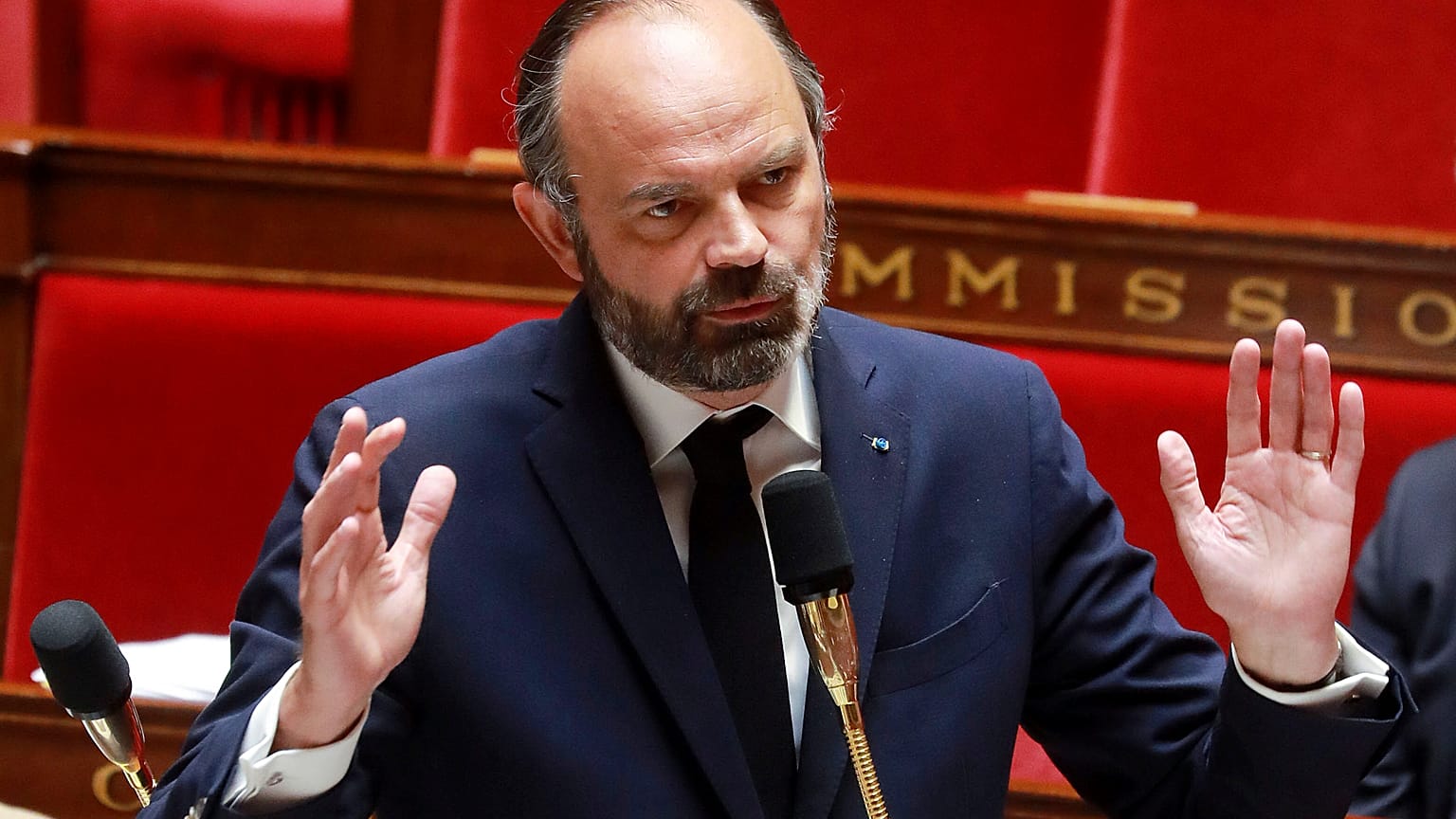 French Prime Minister Edouard Philippe during a session of questions to the government at the National Assembly