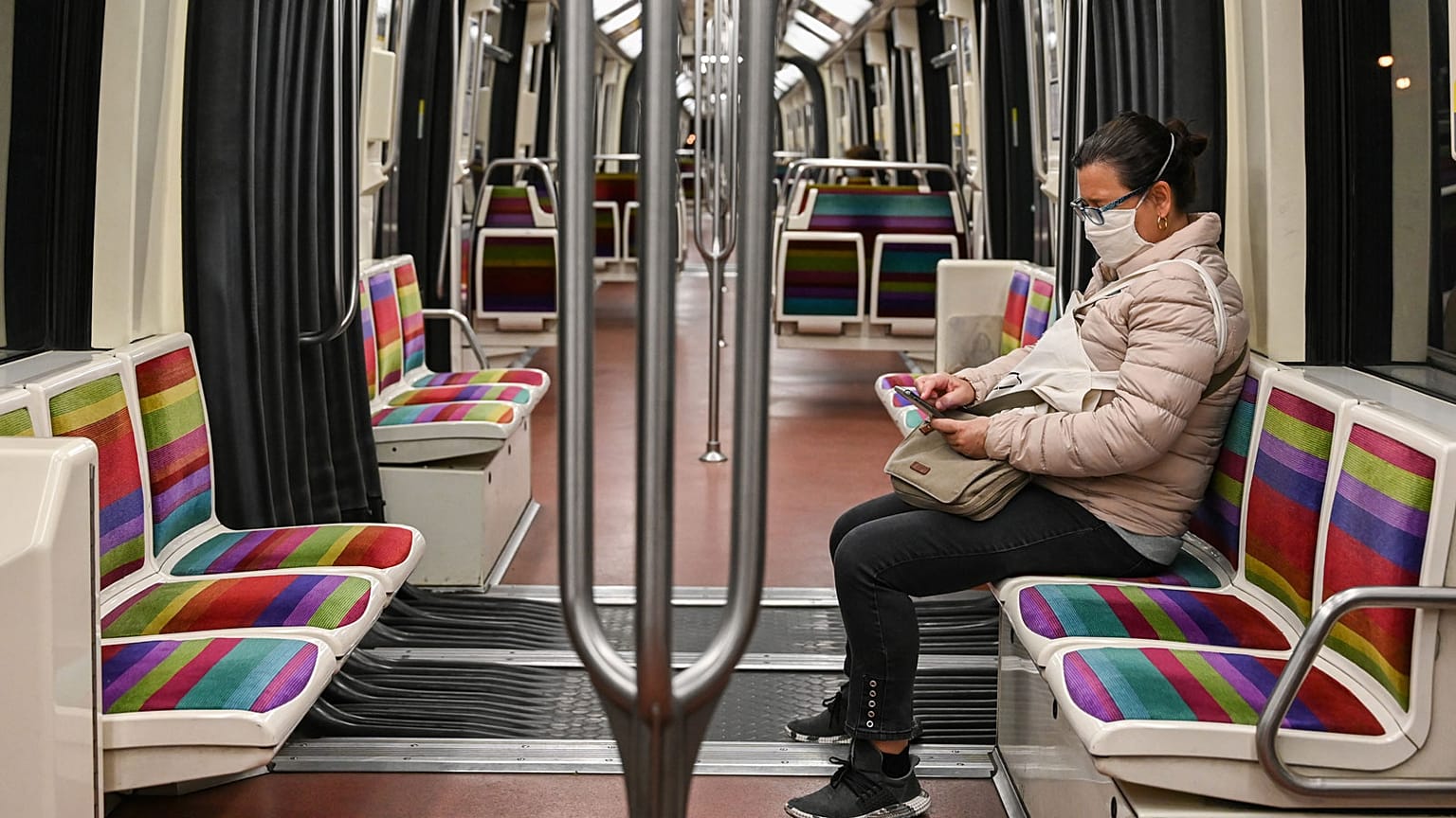 La ligne 1 du métro parisien, le 4 mai 2020. 