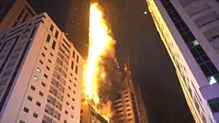 Hundreds evacuated from 48-storey skyscraper fire in United Arab Emirates