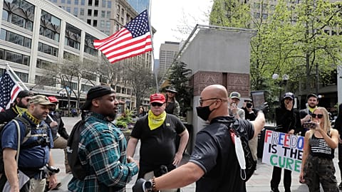 "Massenmedien lügen": Anti-Lockdown-Protest in Washington