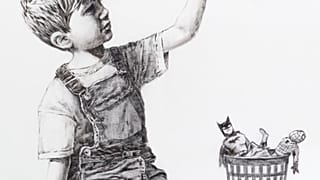 British street artist Banksy donated his latest piece to the University Hospital Southampton