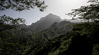 A mountain around the agricultural city of Assomada is pictured on October 8, 2019 in Santiago. (Photo by JOHN WESSELS / AFP)