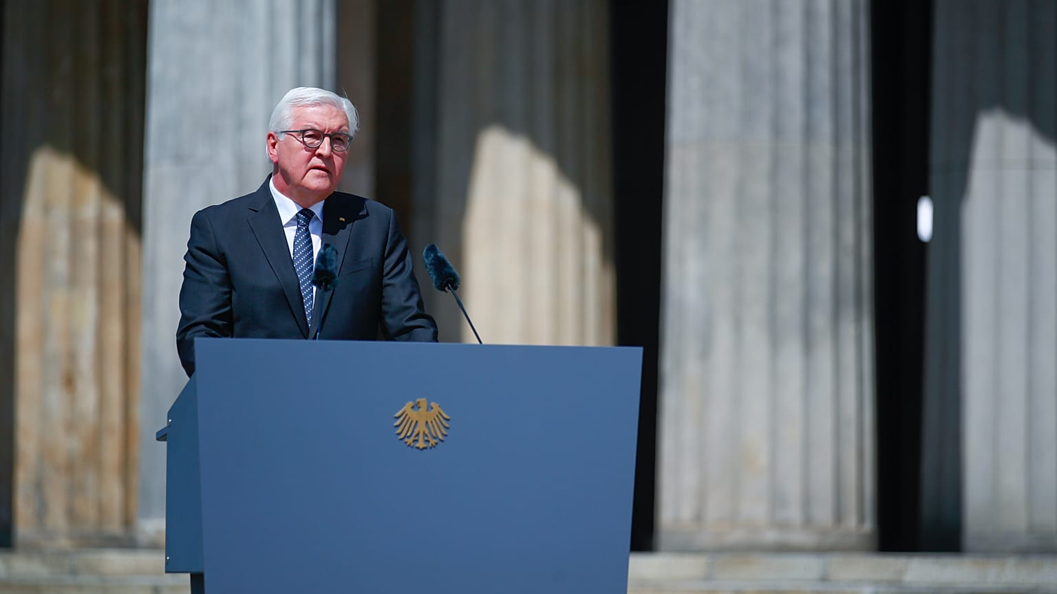 Deutscher Bundespräsident Frank-Walter Steinmeier (Photo by HANNIBAL HANSCHKE / POOL / AFP)