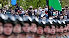 APTOPIX Virus Outbreak Belarus WWII Victory Day