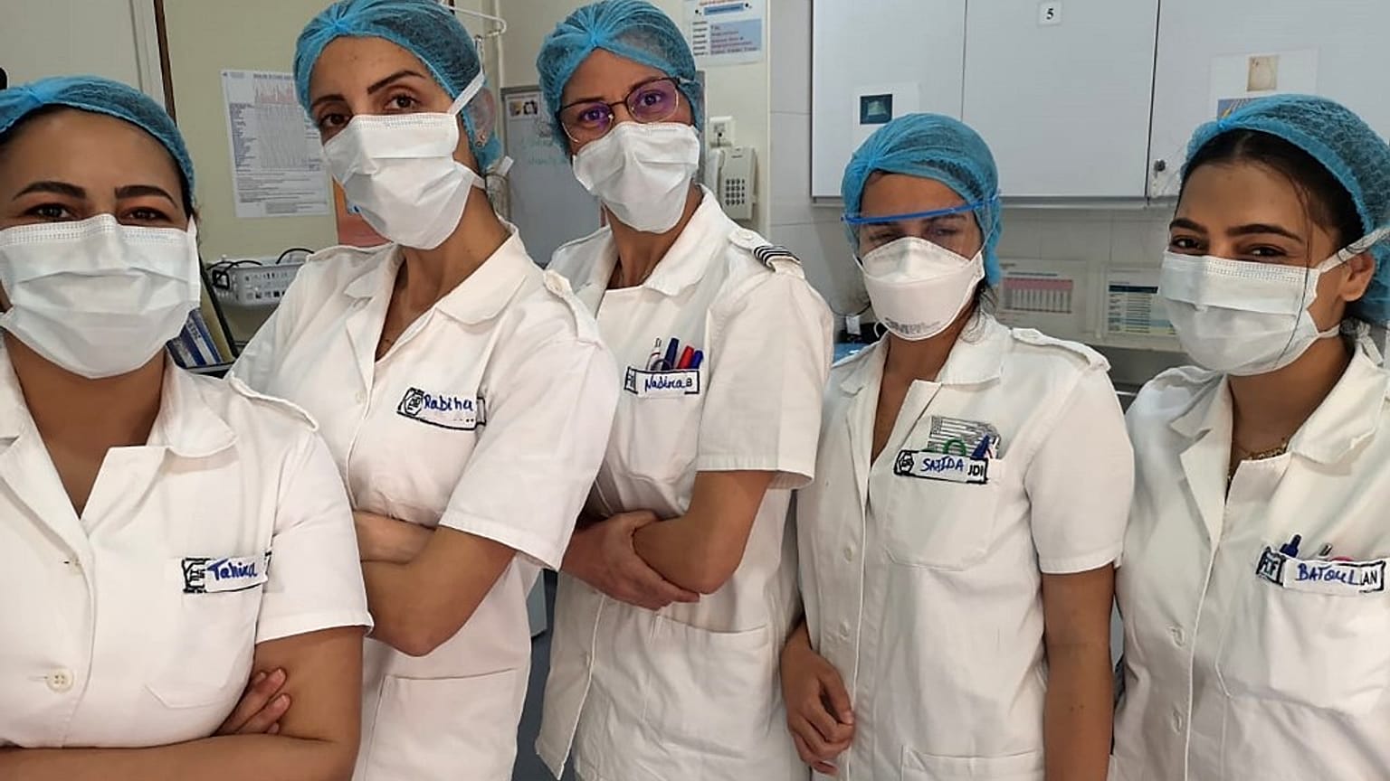 A picture taken by a nurse on May 8, 2020 at the Hotel Dieu de France Hospital, Beirut's eastern suburbs