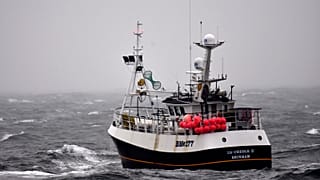 La Creole II, BM177. Brixham, United Kingdom. British pot boat sailing in rough sea. Borkum Stones, Germany. North Sea Expedition. July 2017.