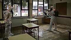 Militares ajudaram a desinfetar estabelecimentos de ensino em Portugal