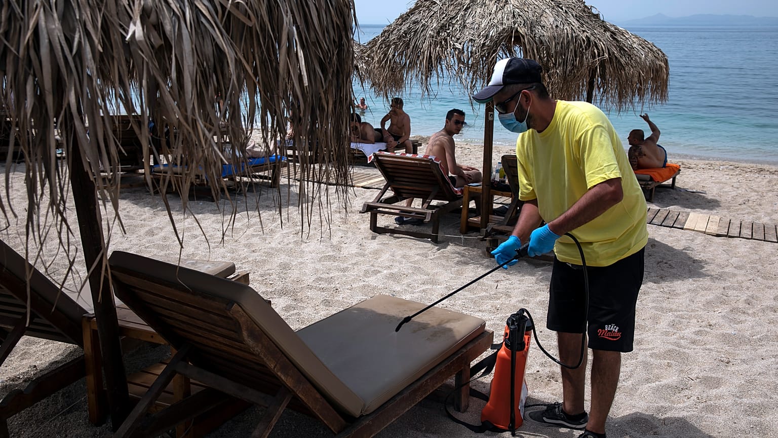 Virus Outbreak Greece Beaches