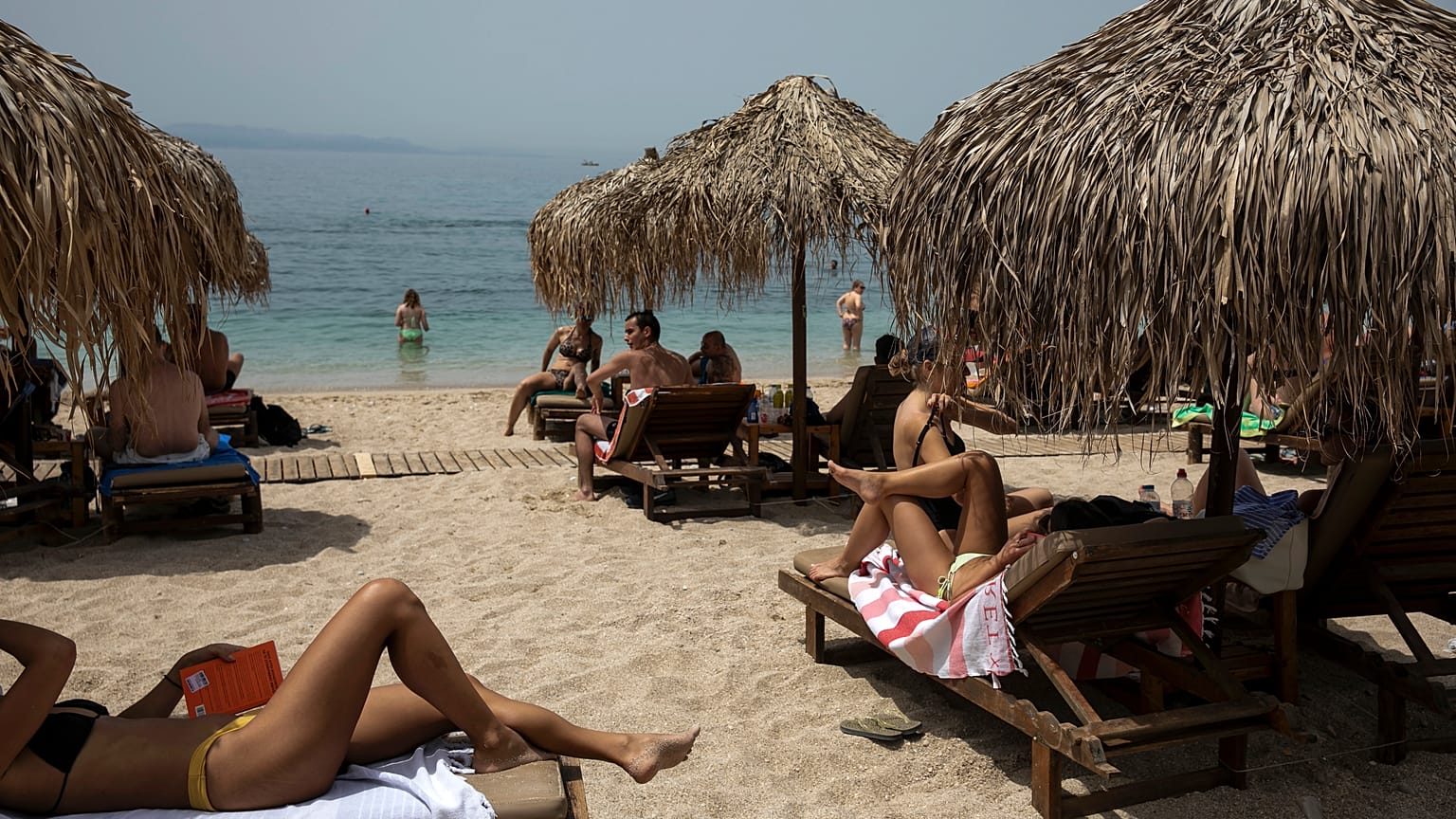 Virus Outbreak Greece Beaches