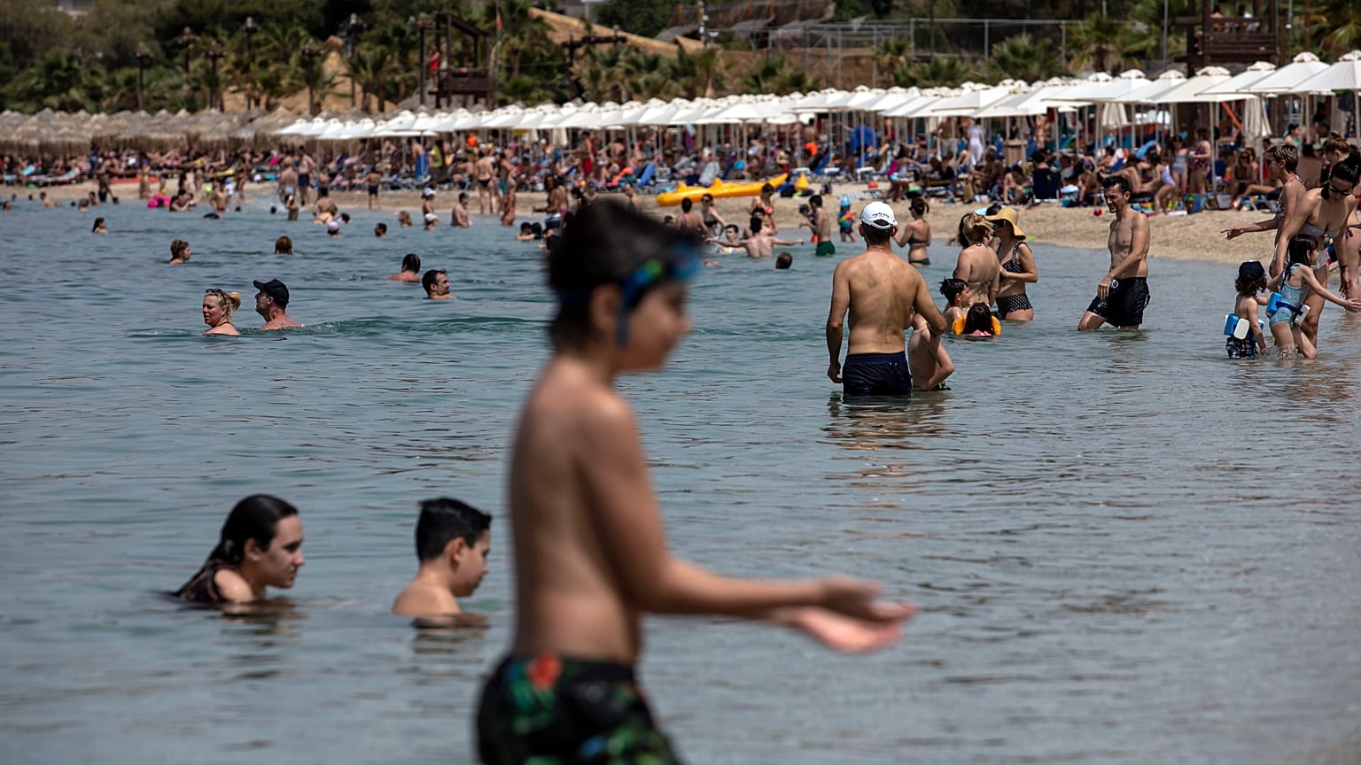 Virus Outbreak Greece Beaches