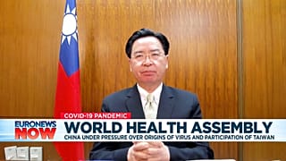 Taiwan Foreign Minister Joseph Wu speaking to Euronews.
