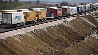 Türkiye-Bulgaristan sınırındaki TIR'lar.