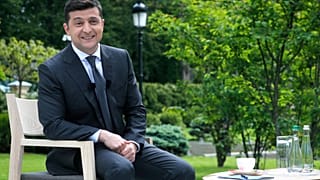 Volodymyr Zelenskiy durante la conferenza stampa a Kiev, Ucraina