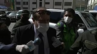 Marcelo Navajas a su llegada a dependencias policiales