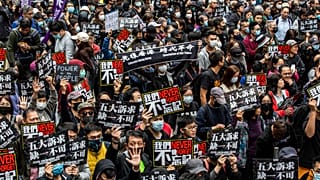 Hong Kong protestolarından bir kare