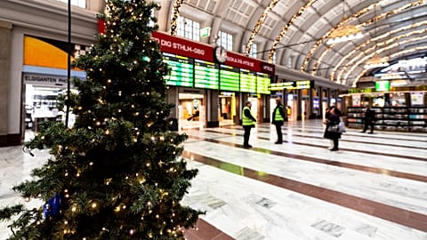 Stockholm Central Station appears to be rather empty during the ongoing COVID-19 pandemic. Stockholm, Sweden. November 19, 2020 